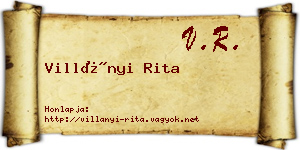Villányi Rita névjegykártya