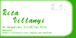 rita villanyi business card